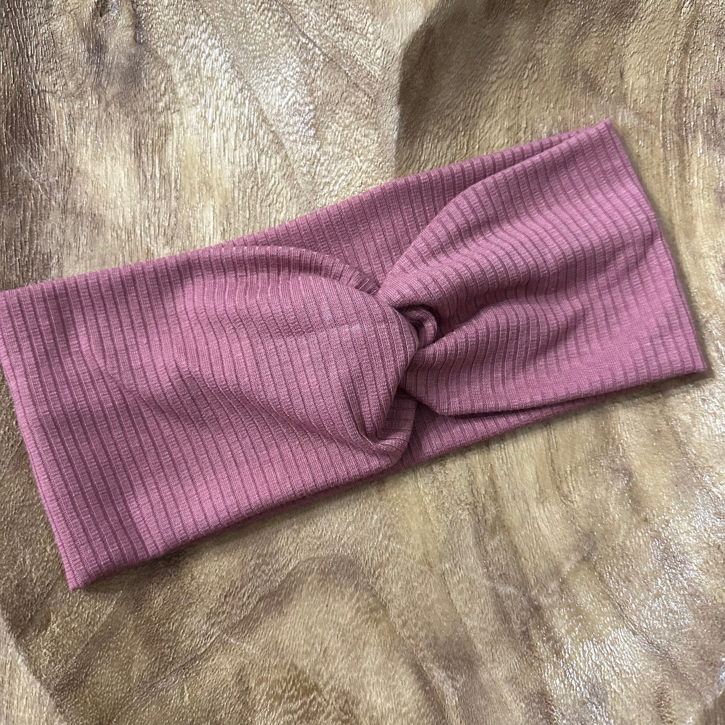 Rose ribbed knit headband