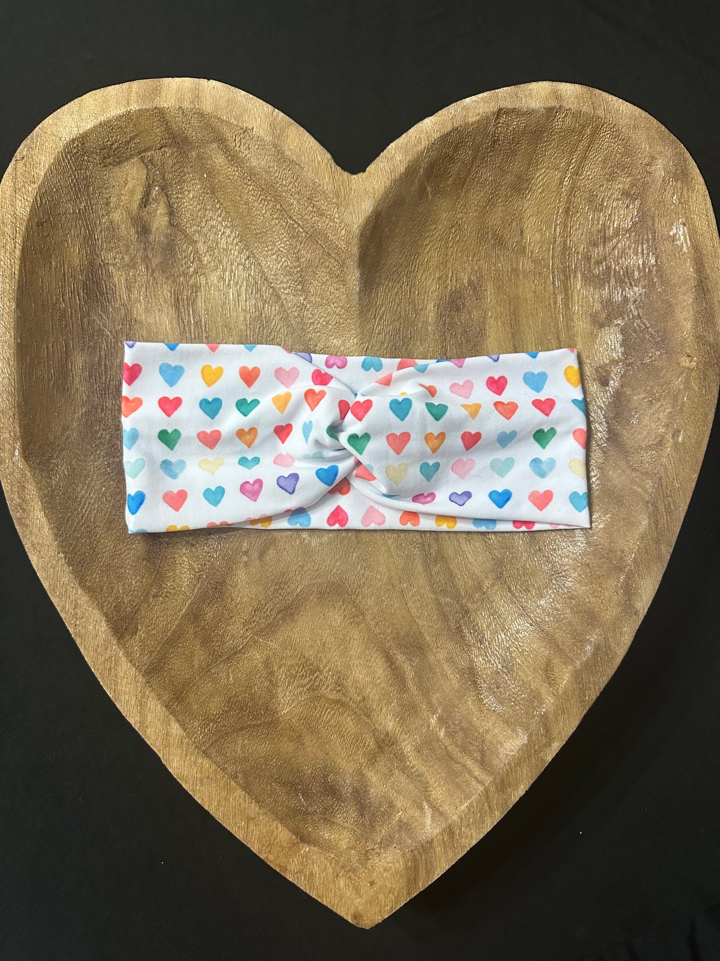 Colorful hearts white headband