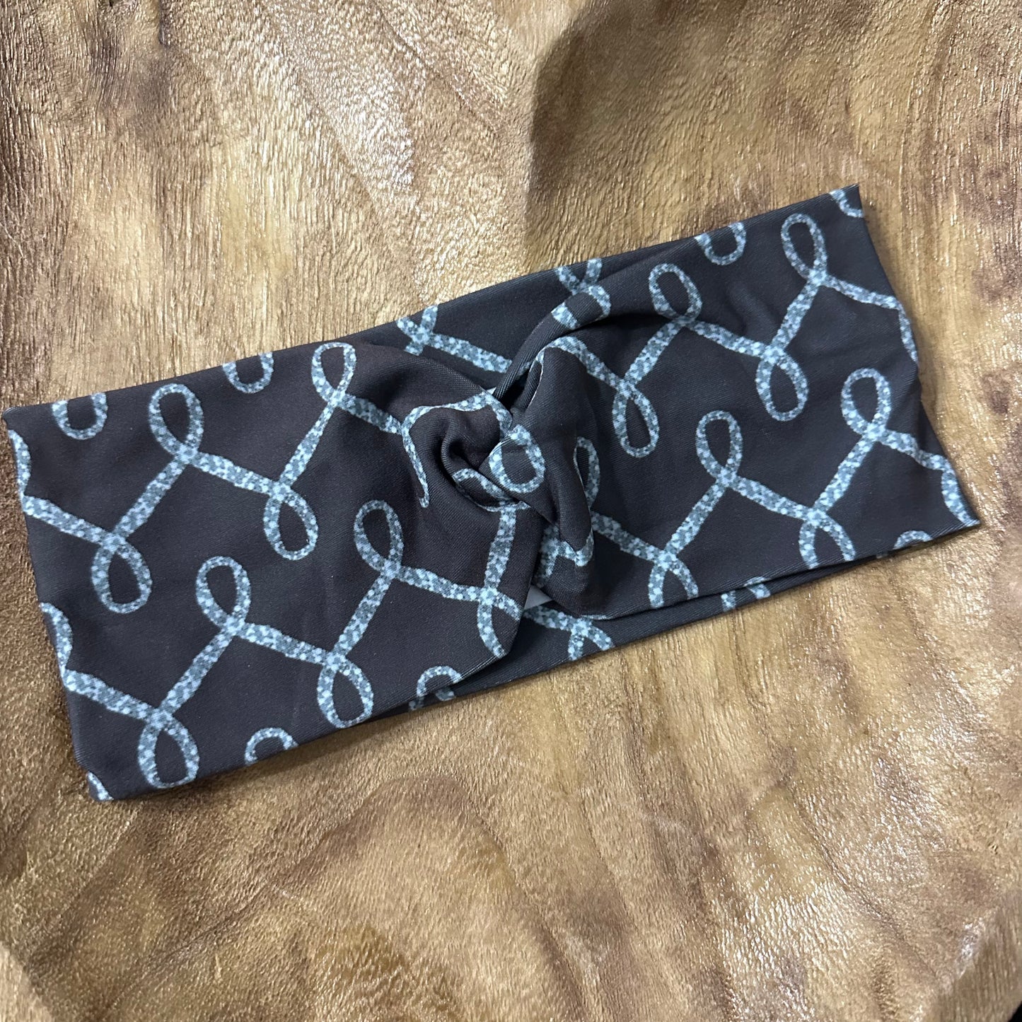 Gray ribbon headband